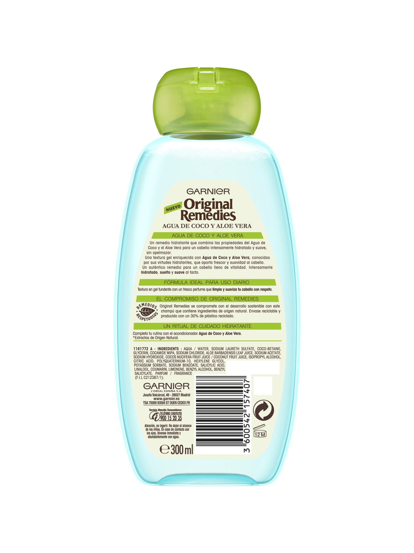 Champú Hidratante Agua de Coco y Aloe Vera